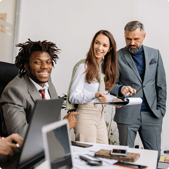 Business people having a conversation